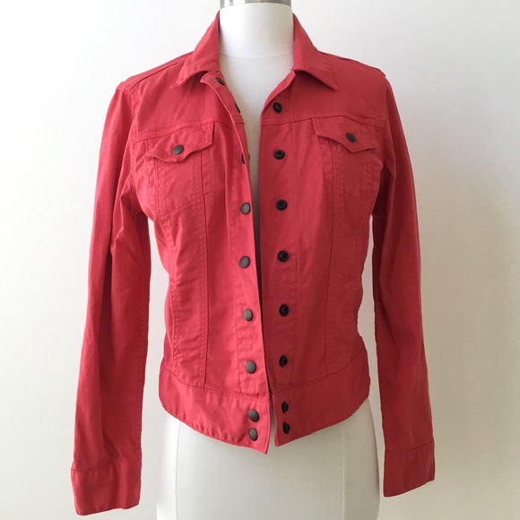 Lucky Brand Jackets & Blazers - Lucky Brand Sabrina Red Denim Snap Front Jacket